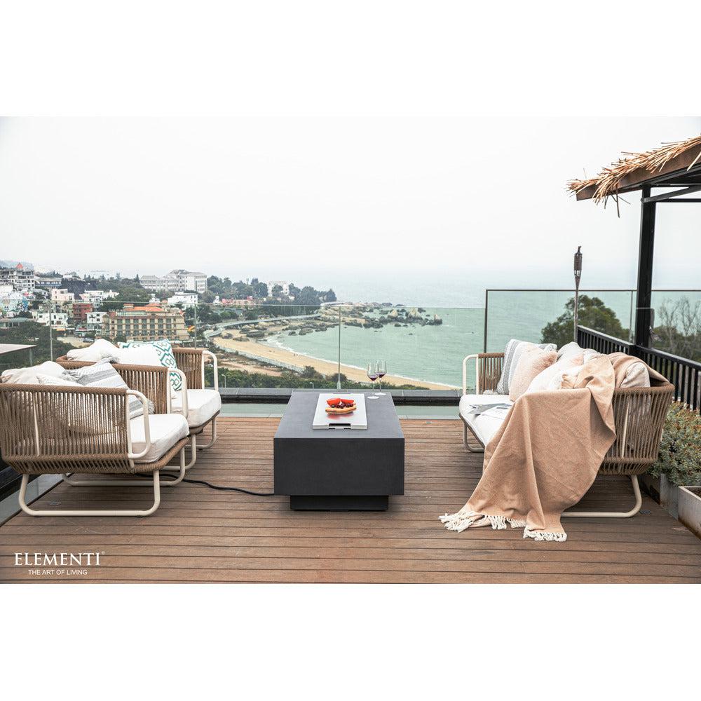 Elementi Granville 27" Rectangle Dark Gray Concrete Liquid Propane Fire Table