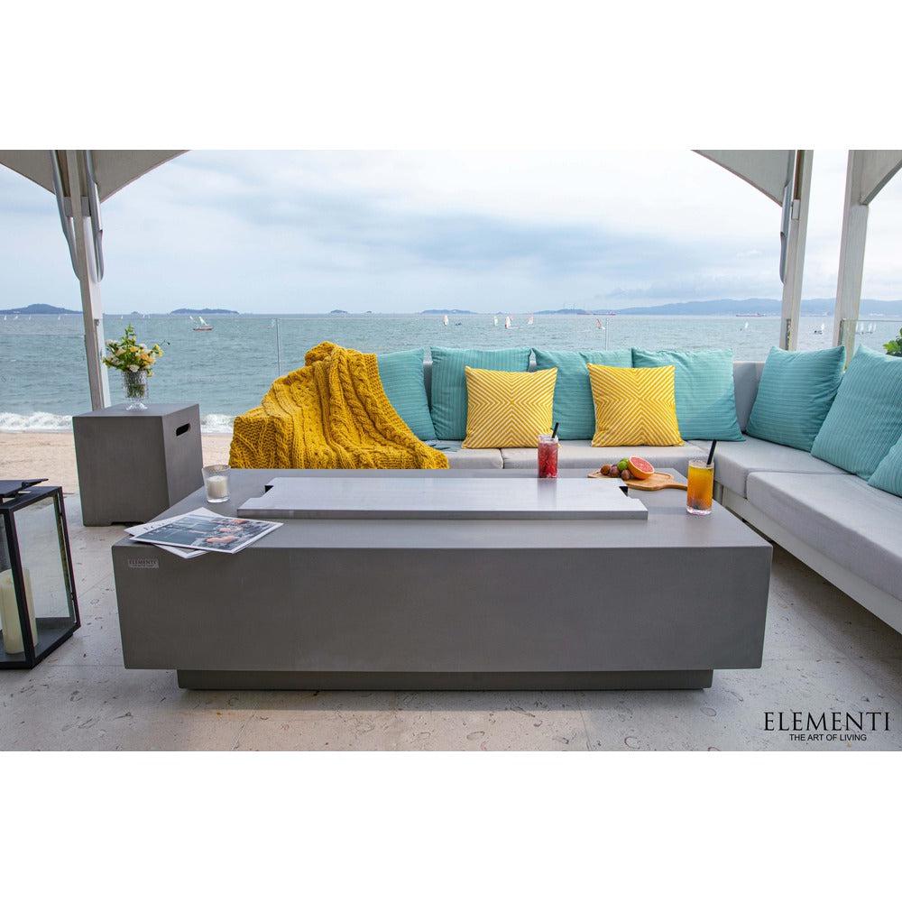 Elementi Granville 27" Rectangle Light Gray Concrete Liquid Propane Fire Table