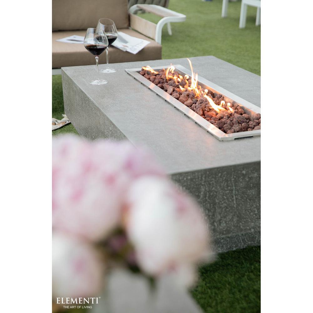 Elementi Hampton 32" Rectangle Light Gray Concrete Liquid Propane Fire Table