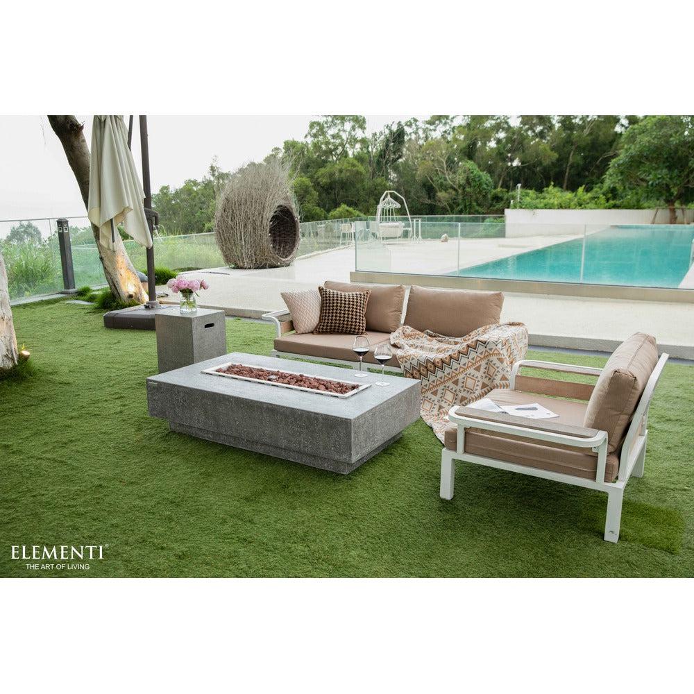 Elementi Hampton 32" Rectangle Light Gray Concrete Liquid Propane Fire Table