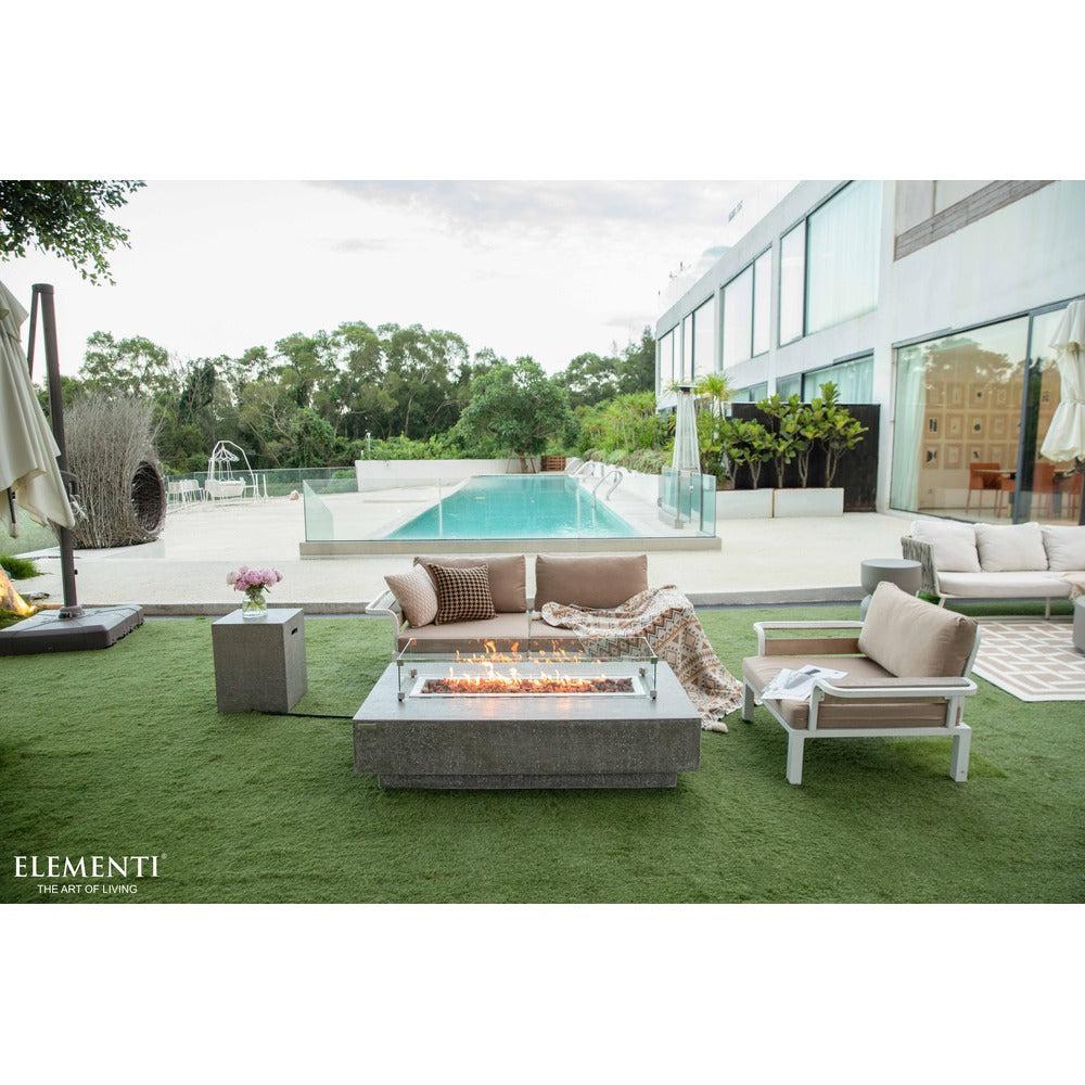 Elementi Hampton 32" Rectangle Light Gray Concrete Liquid Propane Fire Table