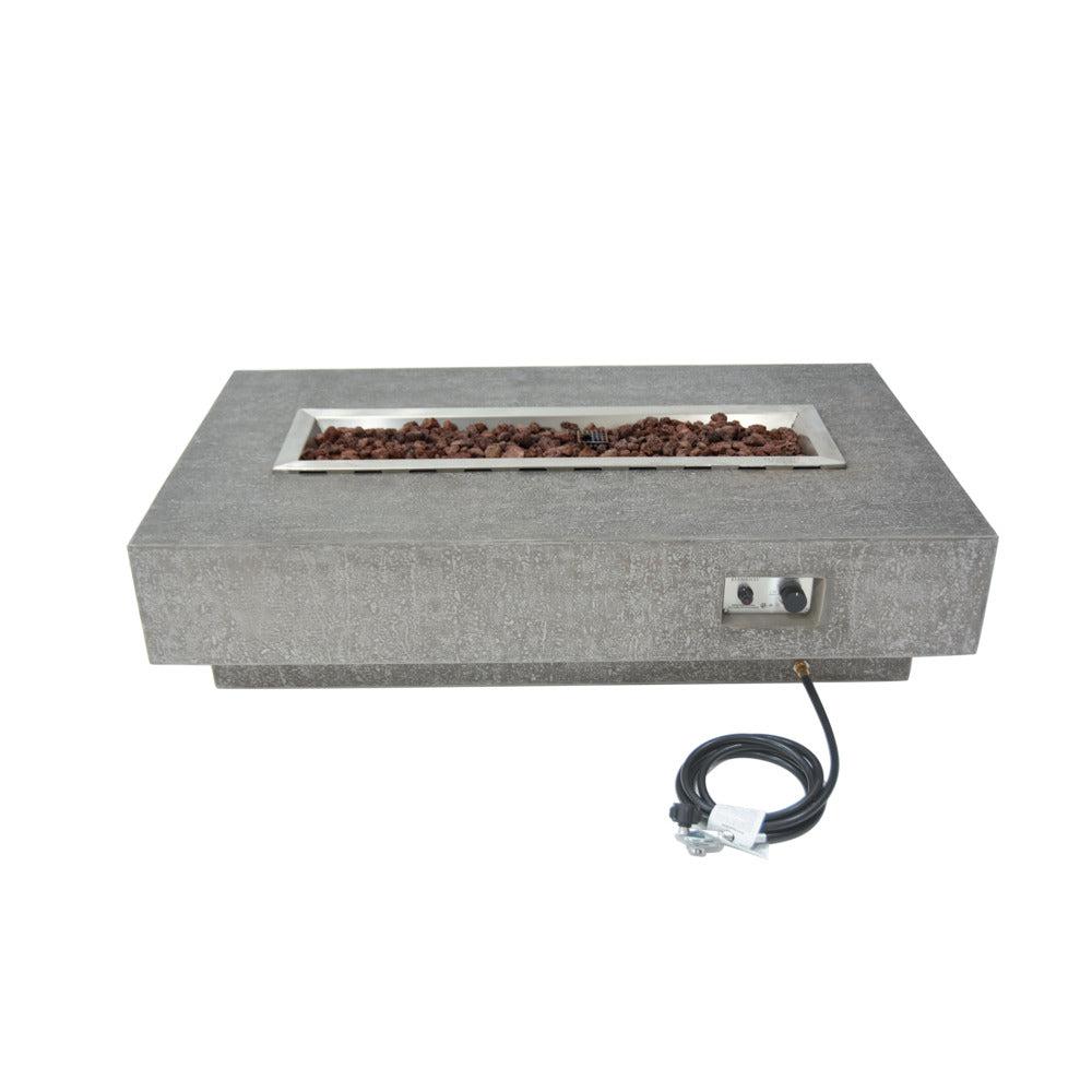 Elementi Hampton 32" Rectangle Light Gray Concrete Natural Gas Fire Table
