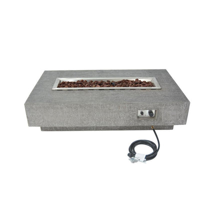 Elementi Hampton 32" Rectangle Light Gray Concrete Natural Gas Fire Table