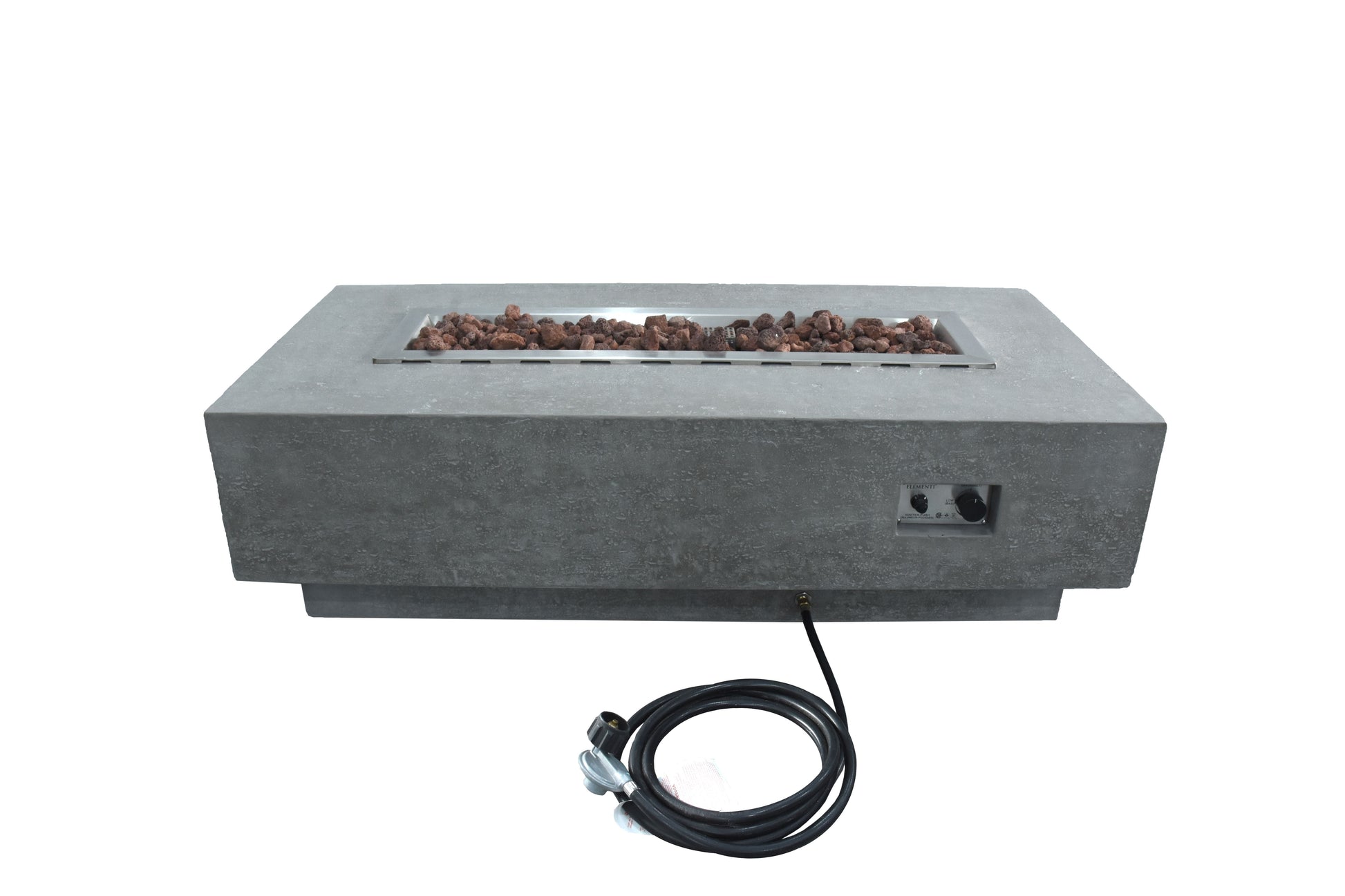 Elementi Kingsale 28" Rectangle Dark Gray Concrete Liquid Propane Fire Table