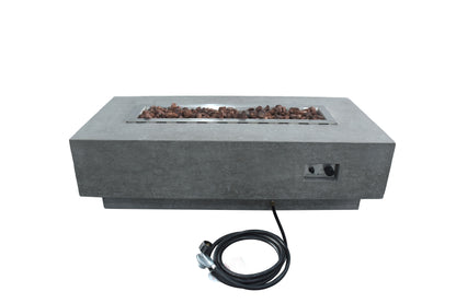 Elementi Kingsale 28" Rectangle Dark Gray Concrete Liquid Propane Fire Table