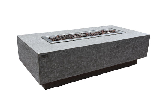 Elementi Kingsale 28" Rectangle Light Gray Concrete Liquid Propane Fire Table