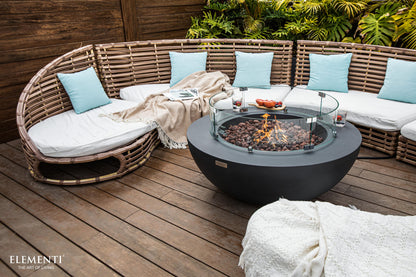 Elementi Lunar Bowl 42" Round Dark Gray Concrete Liquid Propane Fire Table