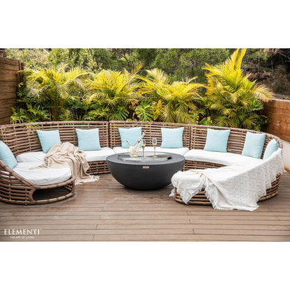 Elementi Lunar Bowl 42" Round Dark Gray Concrete Natural Gas Fire Table