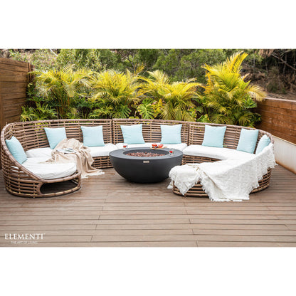 Elementi Lunar Bowl 42" Round Dark Gray Concrete Natural Gas Fire Table