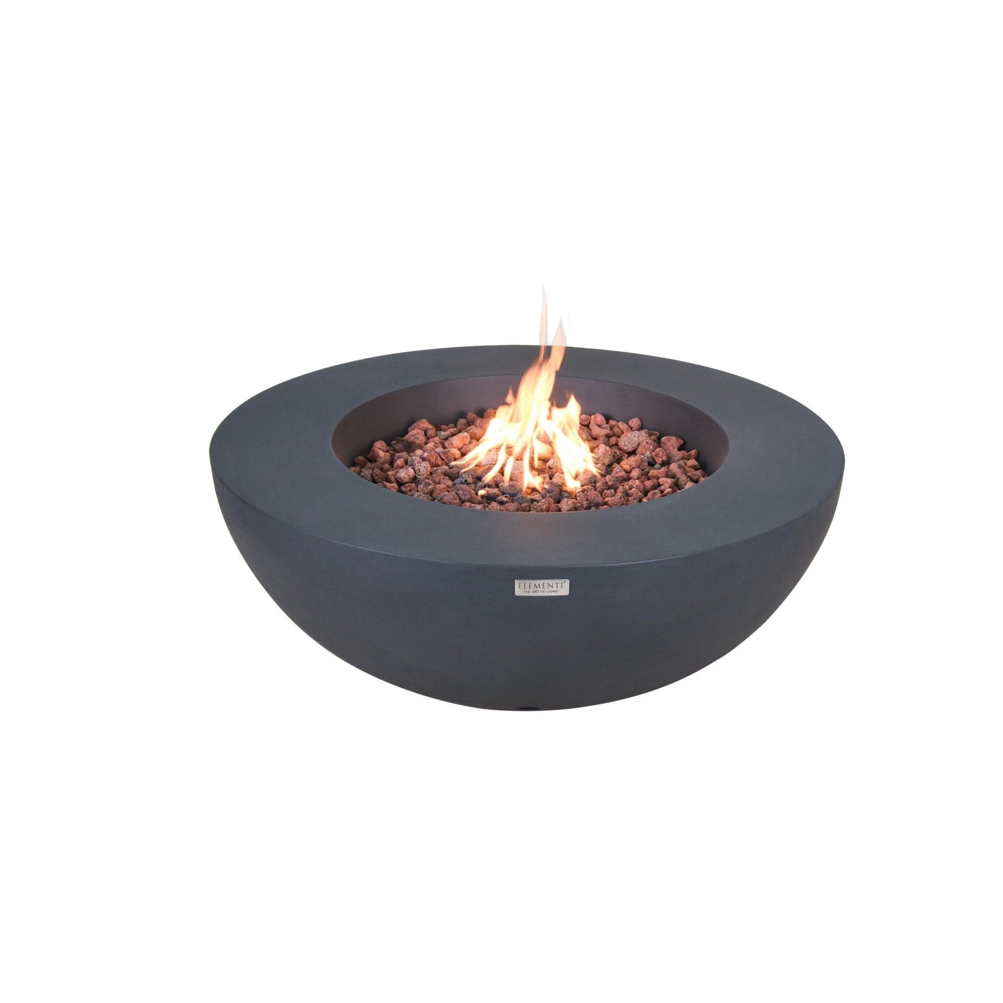 Elementi Lunar Bowl 42" Round Dark Gray Concrete Natural Gas Fire Table