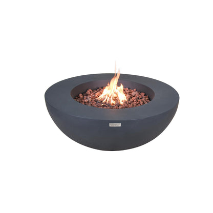 Elementi Lunar Bowl 42" Round Dark Gray Concrete Natural Gas Fire Table