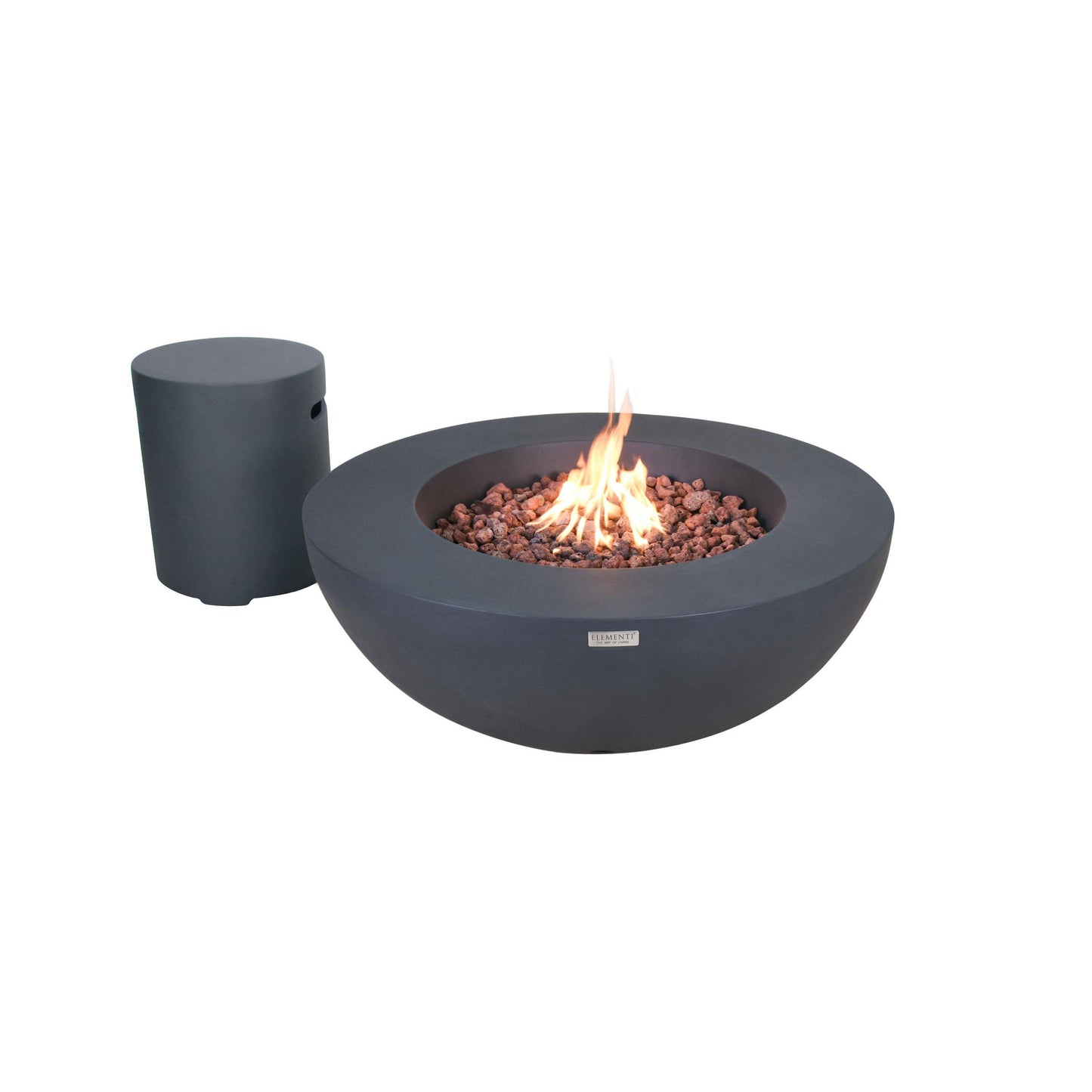 Elementi Lunar Bowl 42" Round Dark Gray Concrete Natural Gas Fire Table