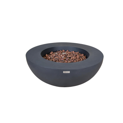 Elementi Lunar Bowl 42" Round Dark Gray Concrete Natural Gas Fire Table