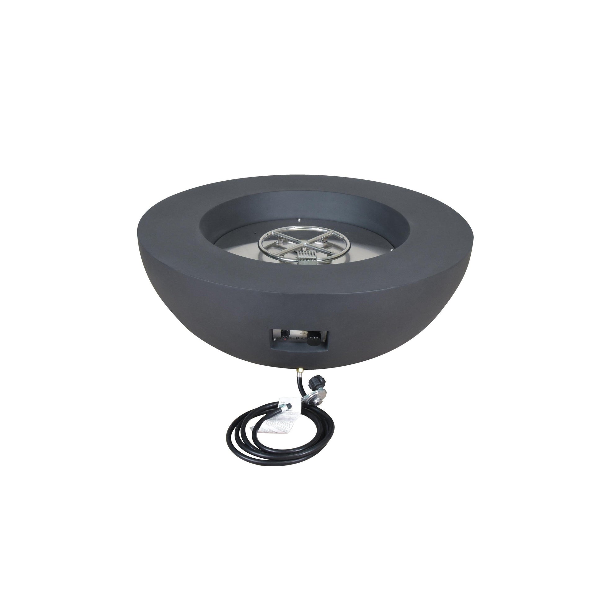 Elementi Lunar Bowl 42" Round Dark Gray Concrete Natural Gas Fire Table