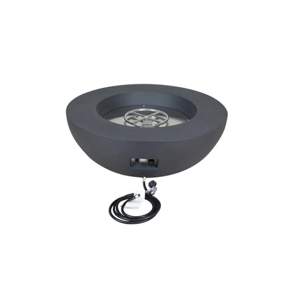 Elementi Lunar Bowl 42" Round Dark Gray Concrete Natural Gas Fire Table