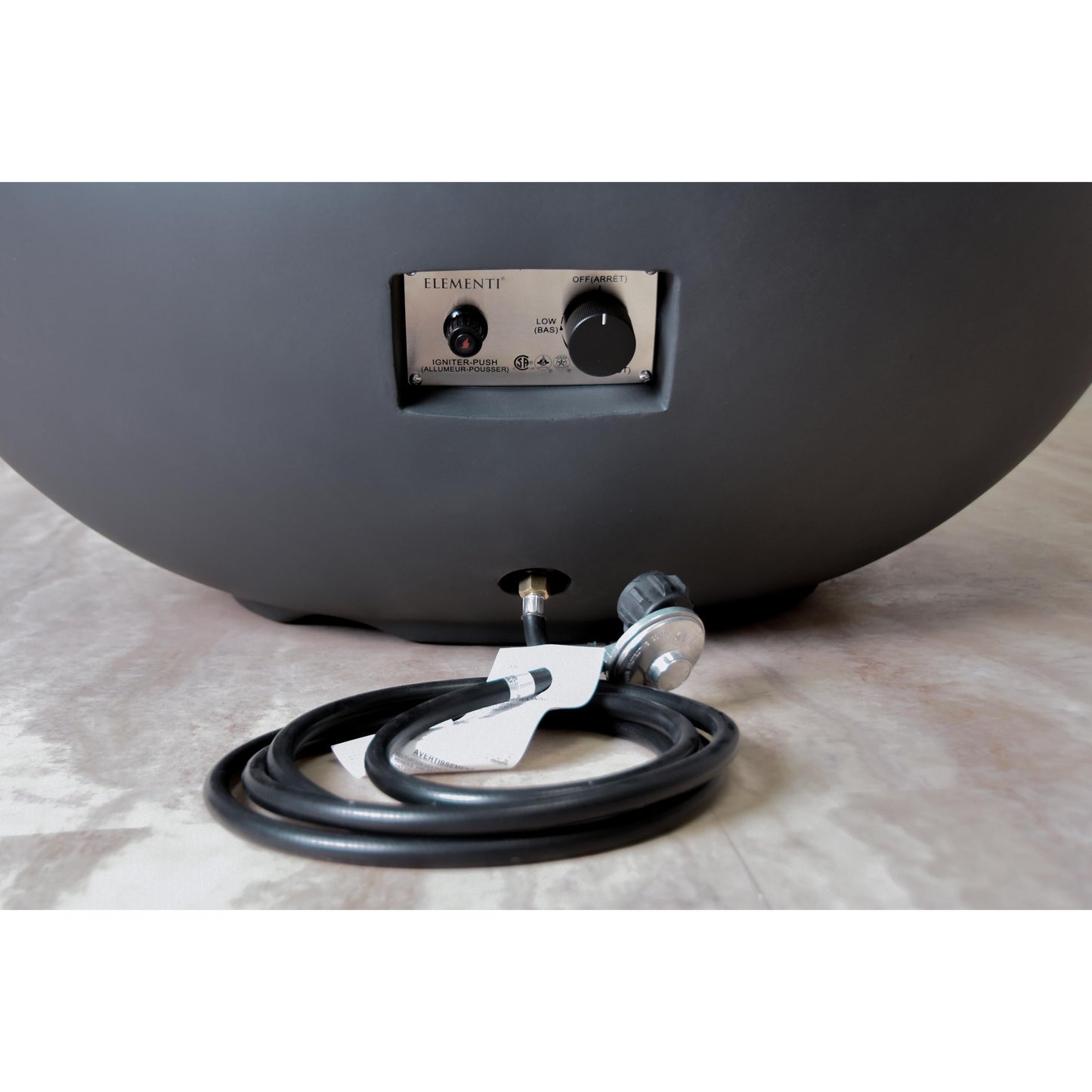 Elementi Lunar Bowl 42" Round Dark Gray Concrete Natural Gas Fire Table