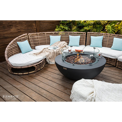 Elementi Lunar Bowl 42" Round Dark Gray Concrete Natural Gas Fire Table