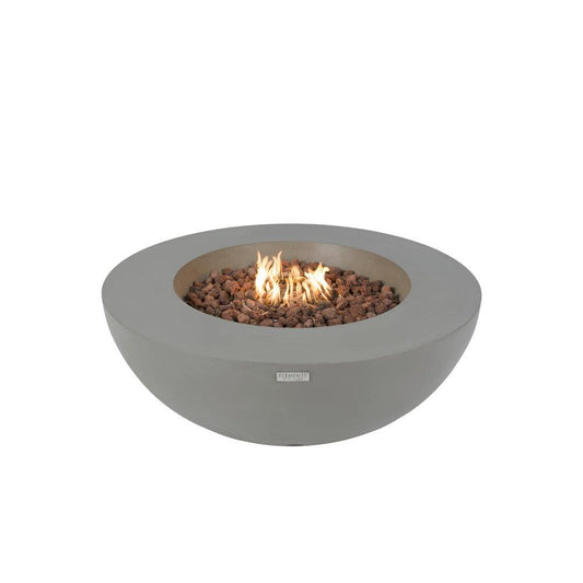 Elementi Lunar Bowl 42" Round Light Gray Concrete Liquid Propane Fire Table