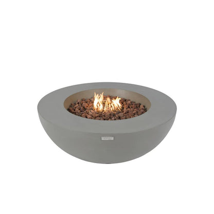 Elementi Lunar Bowl 42" Round Light Gray Concrete Natural Gas Fire Table