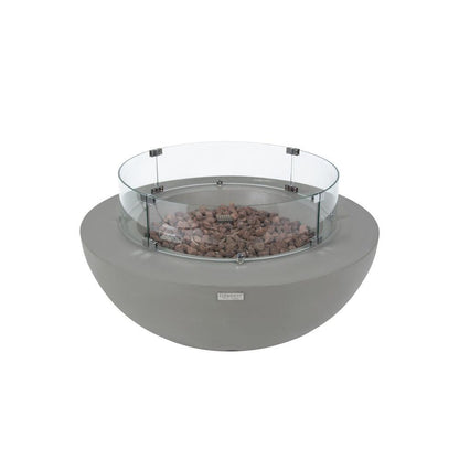 Elementi Lunar Bowl 42" Round Light Gray Concrete Natural Gas Fire Table