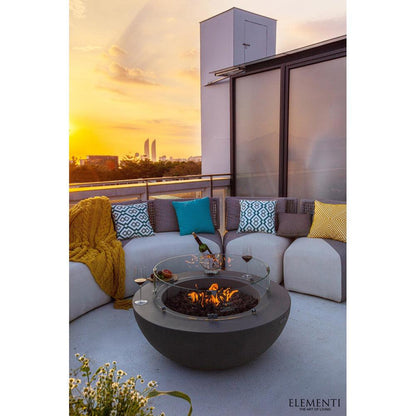Elementi Lunar Bowl 42" Round Light Gray Concrete Natural Gas Fire Table