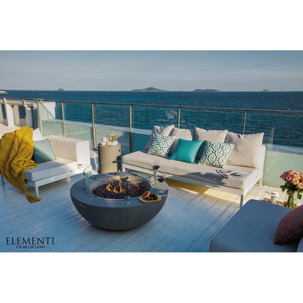 Elementi Lunar Bowl 42" Round Light Gray Concrete Natural Gas Fire Table