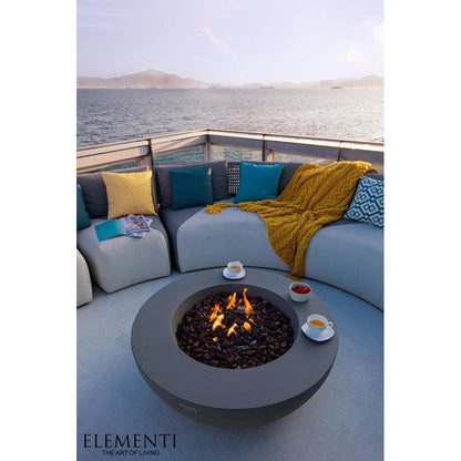 Elementi Lunar Bowl 42" Round Light Gray Concrete Natural Gas Fire Table