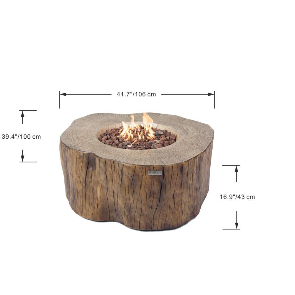 Elementi Manchester 39" Redwood Concrete Natural Gas Fire Table