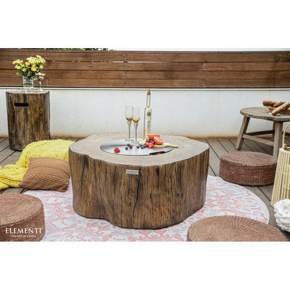Elementi Manchester 39" Redwood Concrete Natural Gas Fire Table