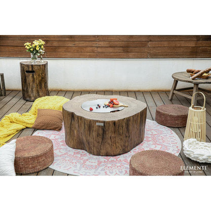 Elementi Manchester 39" Redwood Concrete Natural Gas Fire Table