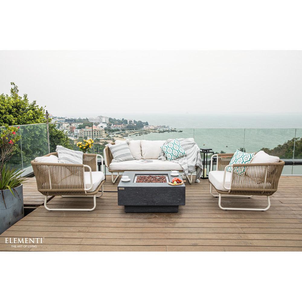 Elementi Manhattan 36" Square Dark Gray Concrete Natural Gas Fire Table
