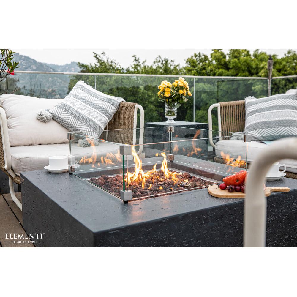 Elementi Manhattan 36" Square Dark Gray Concrete Natural Gas Fire Table
