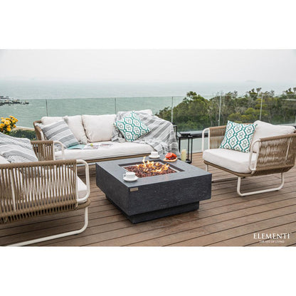 Elementi Manhattan 36" Square Dark Gray Concrete Natural Gas Fire Table