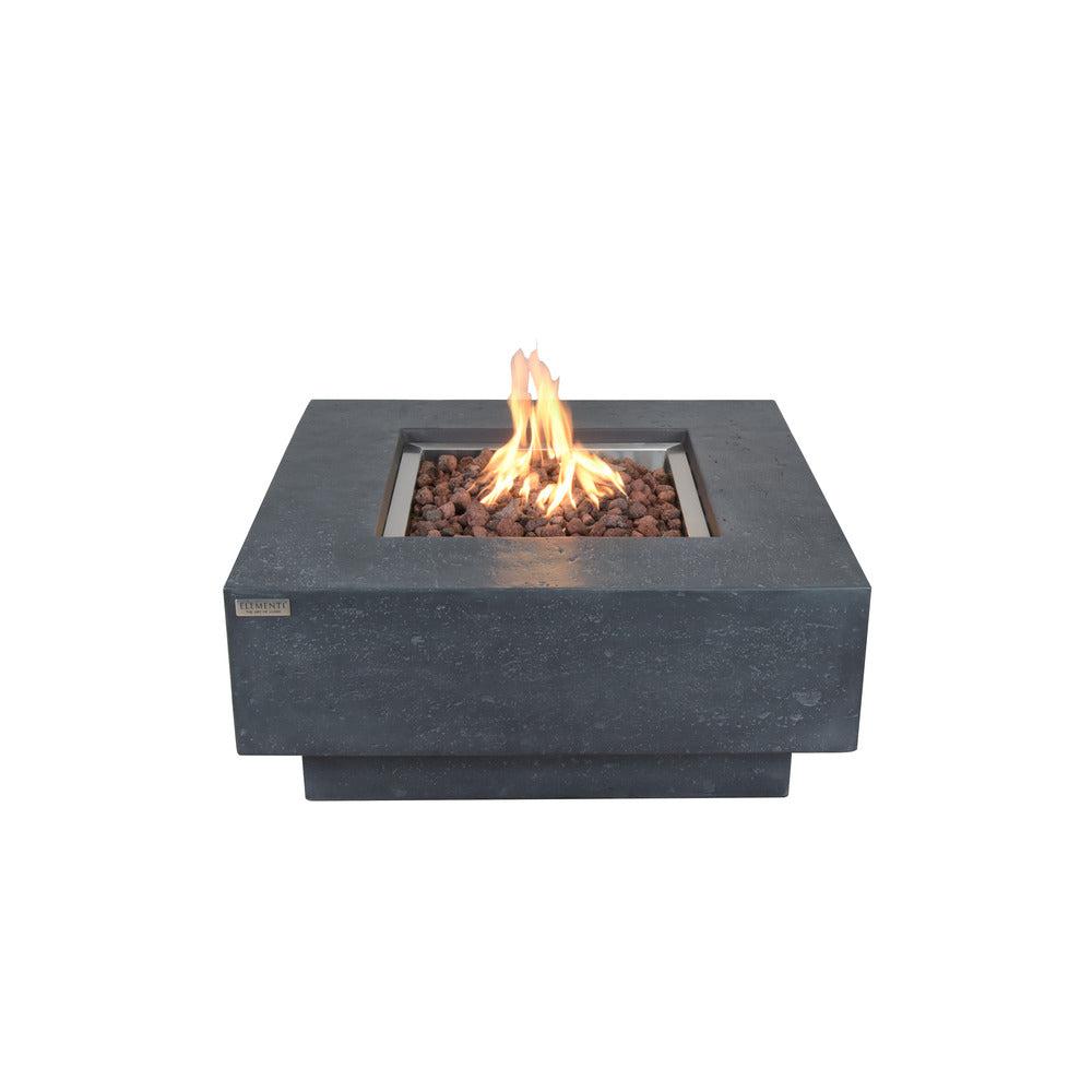 Elementi Manhattan 36" Square Dark Gray Concrete Natural Gas Fire Table