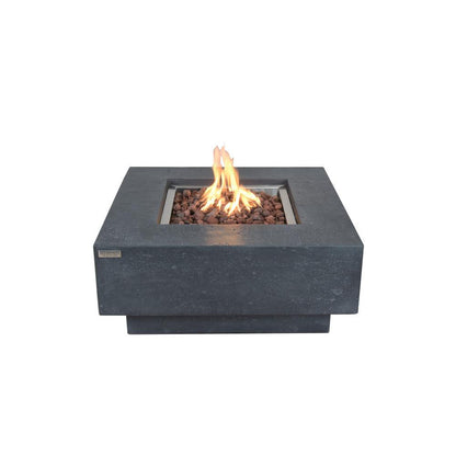 Elementi Manhattan 36" Square Dark Gray Concrete Natural Gas Fire Table