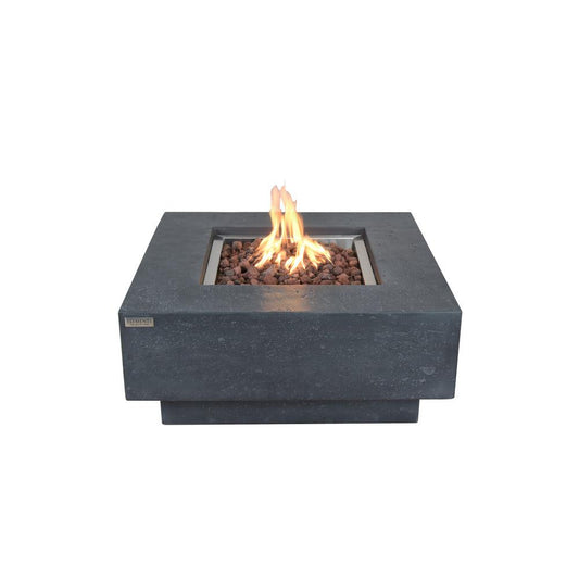 Elementi Manhattan 36" Square Dark Gray Concrete Natural Gas Fire Table