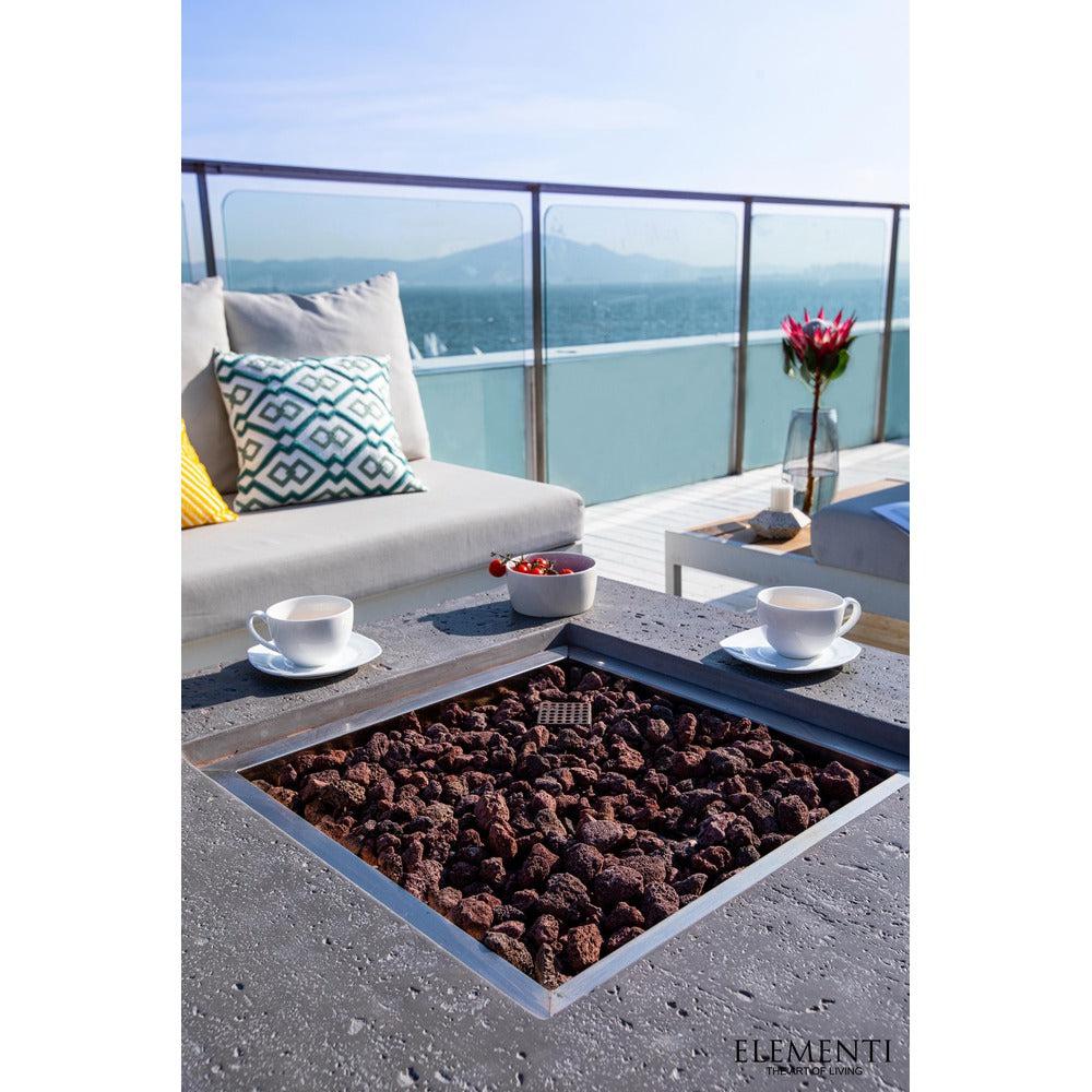 Elementi Manhattan 36" Square Light Gray Concrete Liquid Propane Fire Table