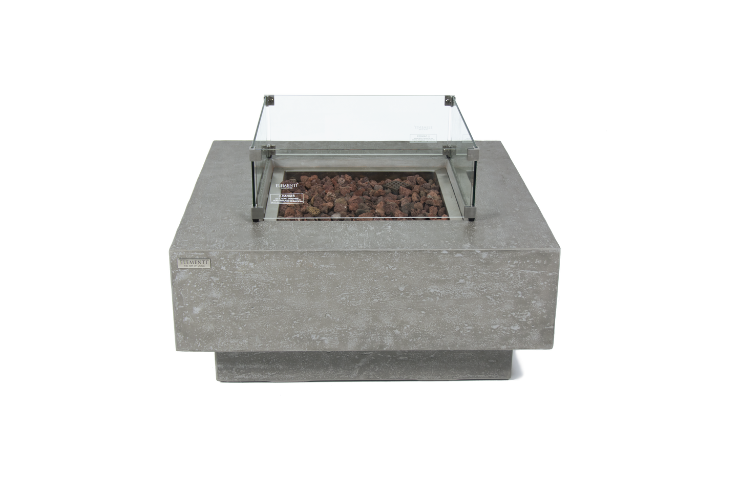 Elementi Manhattan 36" Square Light Gray Concrete Liquid Propane Fire Table