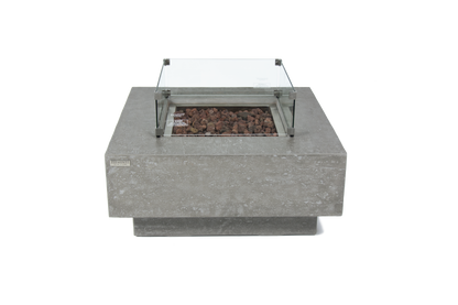 Elementi Manhattan 36" Square Light Gray Concrete Liquid Propane Fire Table