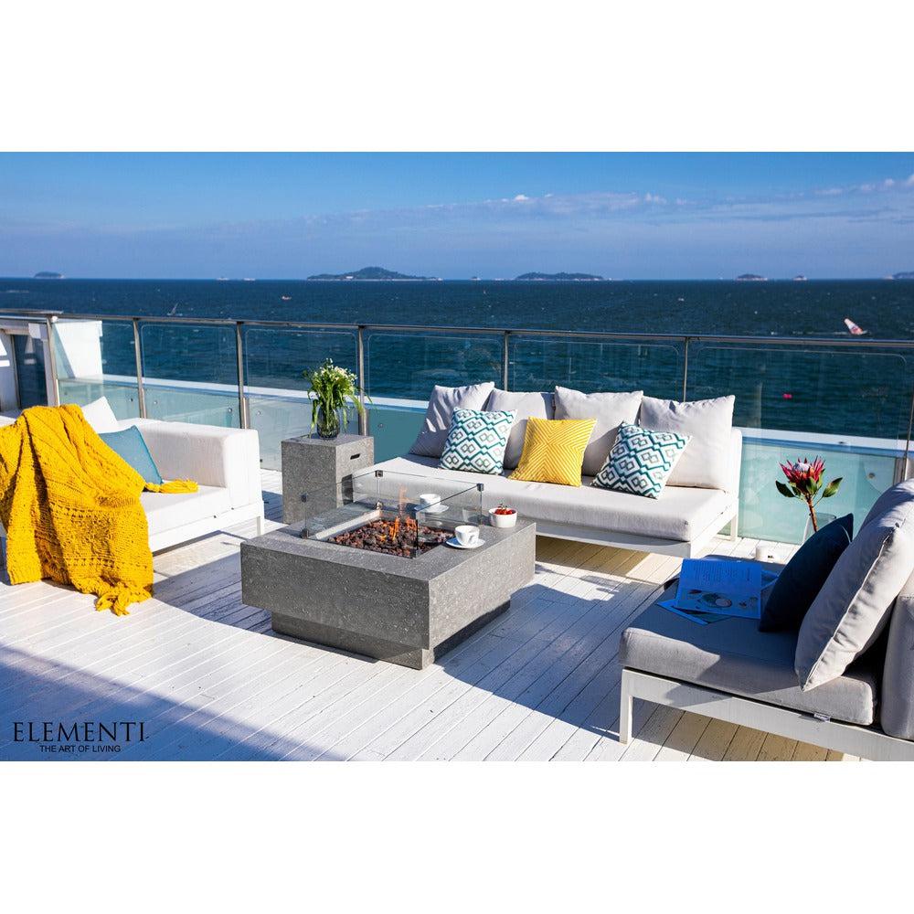 Elementi Manhattan 36" Square Light Gray Concrete Natural Gas Fire Table