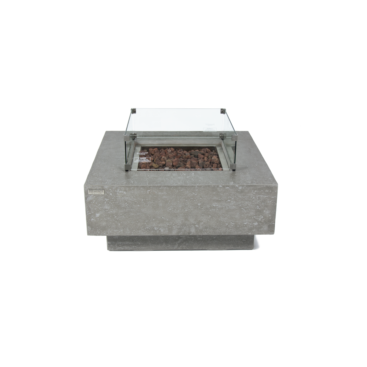 Elementi Manhattan 36" Square Light Gray Concrete Natural Gas Fire Table