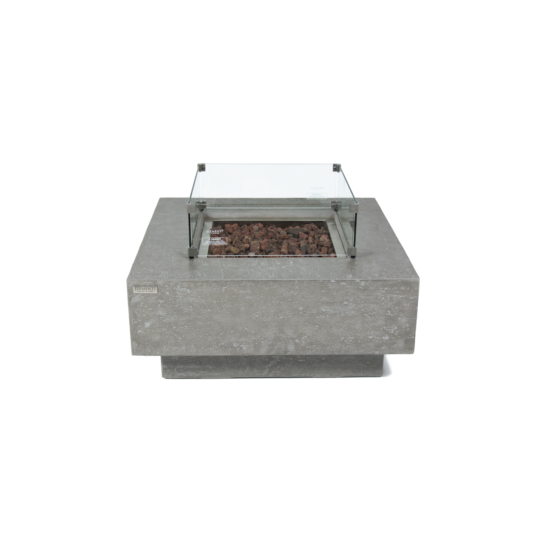 Elementi Manhattan 36" Square Light Gray Concrete Natural Gas Fire Table