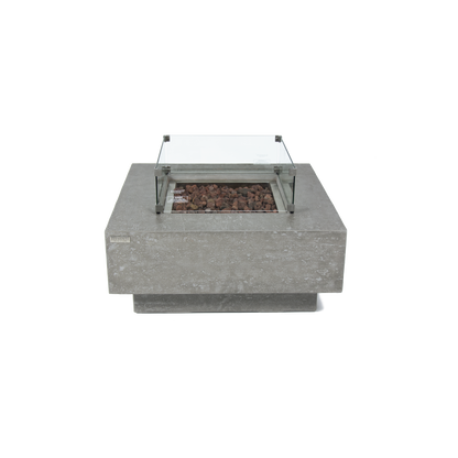 Elementi Manhattan 36" Square Light Gray Concrete Natural Gas Fire Table