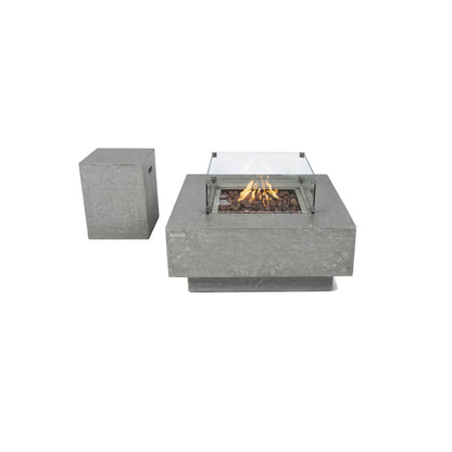 Elementi Manhattan 36" Square Light Gray Concrete Natural Gas Fire Table