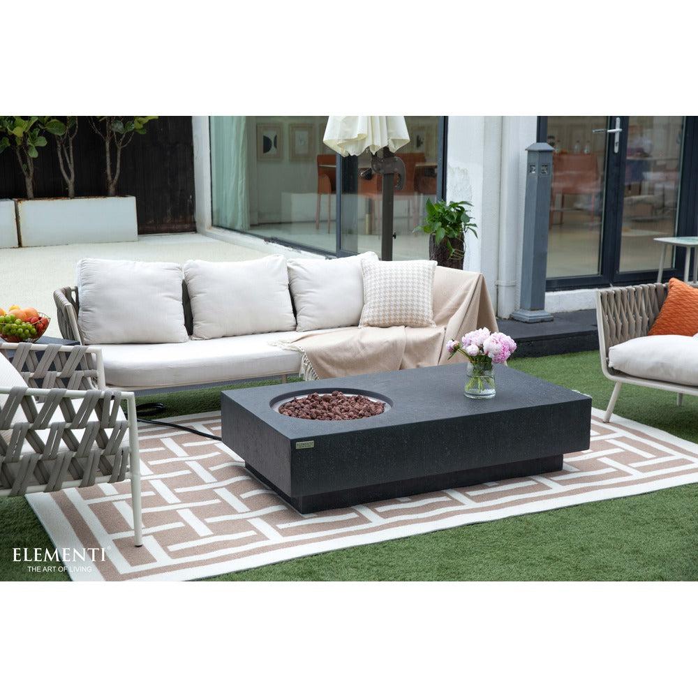 Elementi Metropolis 32" Rectangle Dark Gray Concrete Natural Gas Fire Table