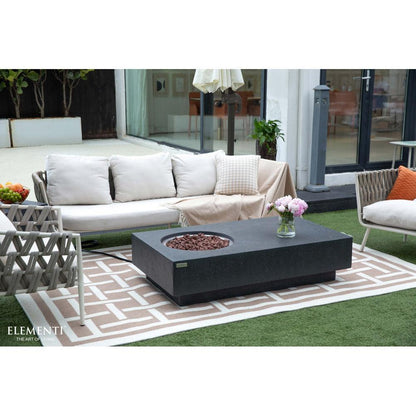 Elementi Metropolis 32" Rectangle Dark Gray Concrete Natural Gas Fire Table