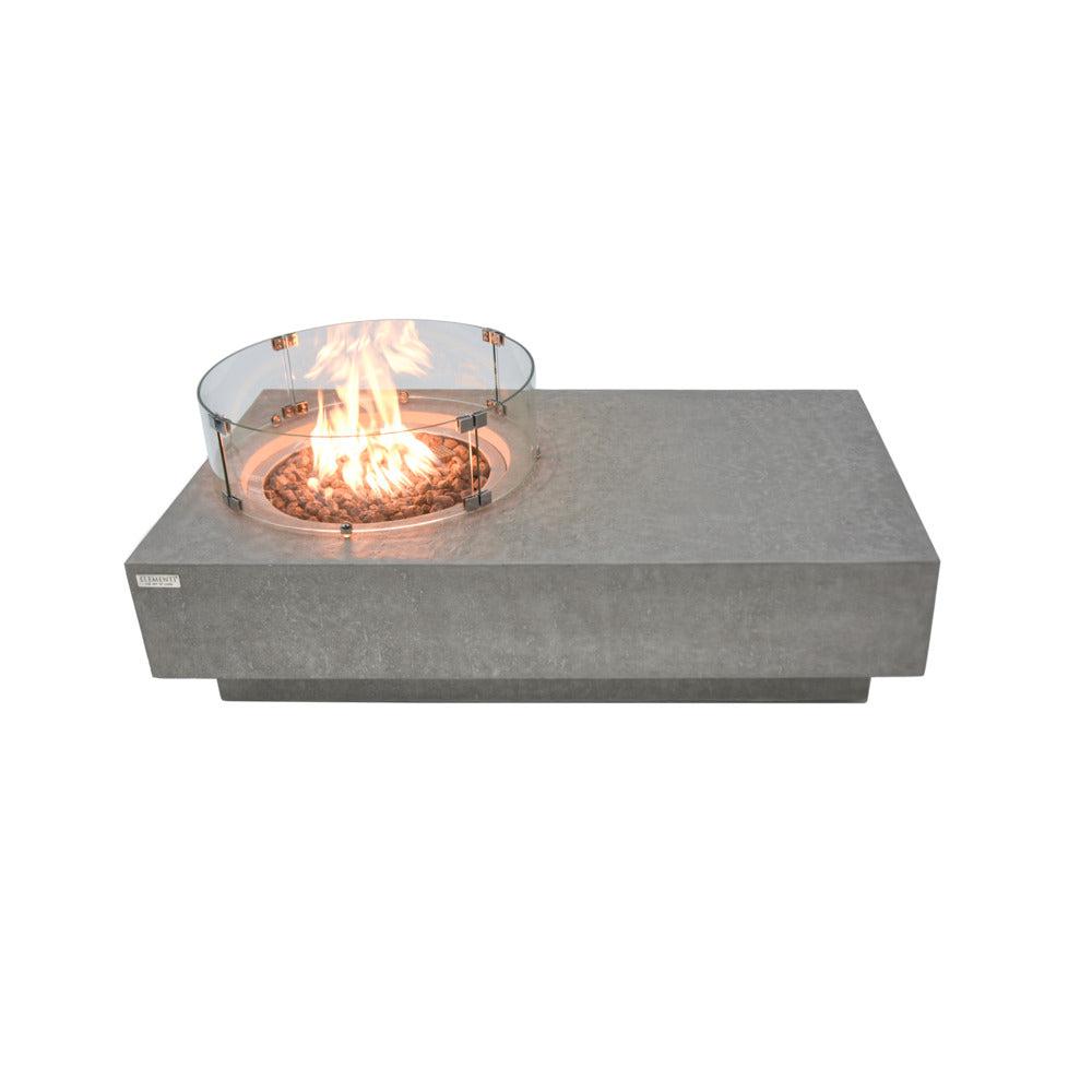 Elementi Metropolis 32" Rectangle Light Gray Concrete Natural Gas Fire Table