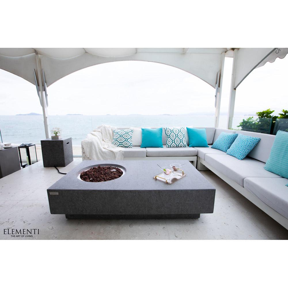 Elementi Metropolis 32" Rectangle Light Gray Concrete Natural Gas Fire Table