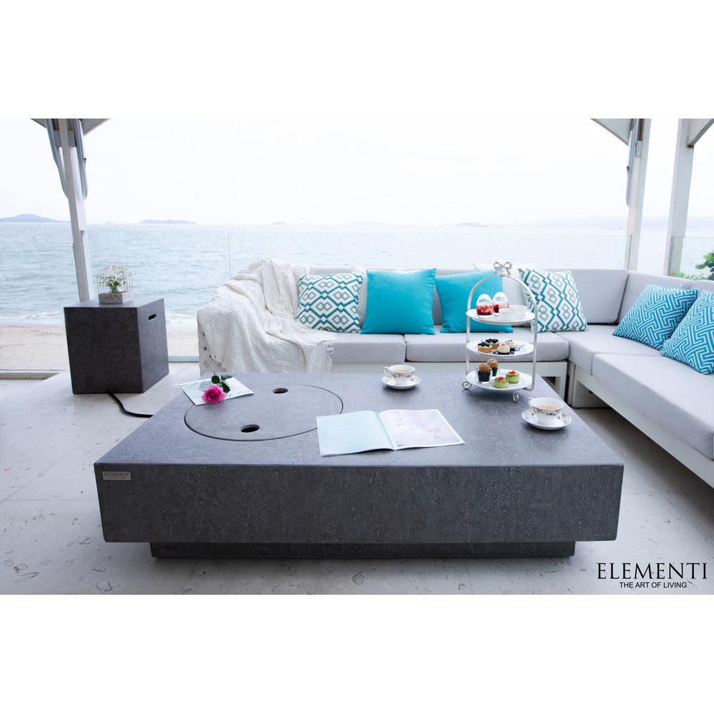 Elementi Metropolis 32" Rectangle Light Gray Concrete Natural Gas Fire Table