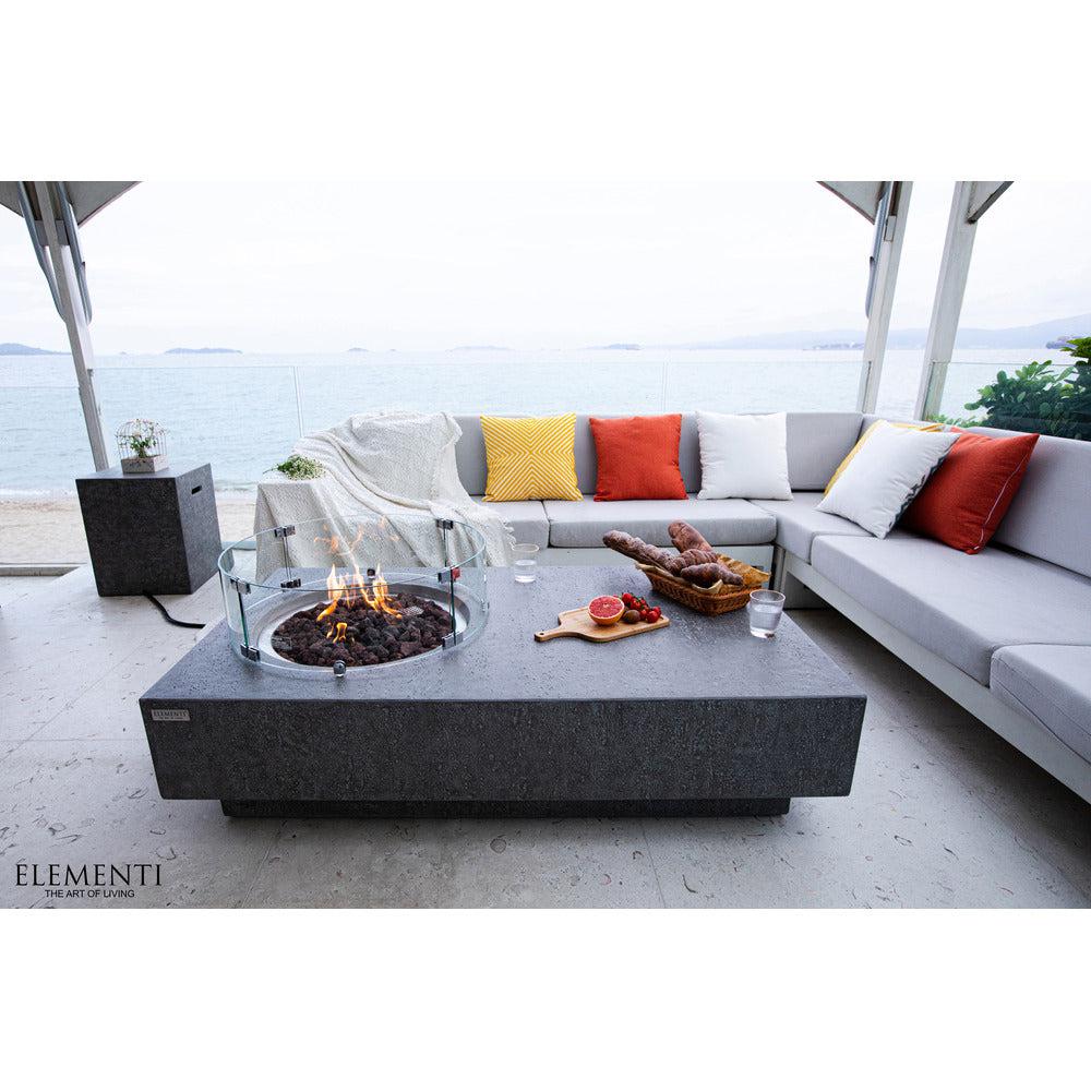 Elementi Metropolis 32" Rectangle Light Gray Concrete Natural Gas Fire Table